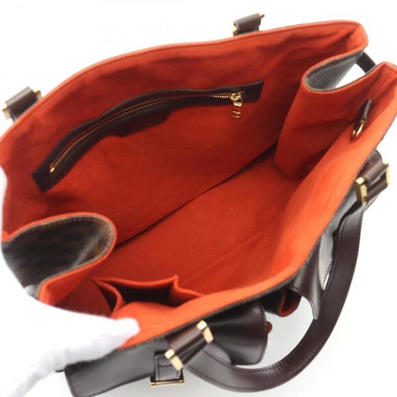 LOUIS VUITTON Brown Damier Leather Tote Bag - Picture 4 of 9